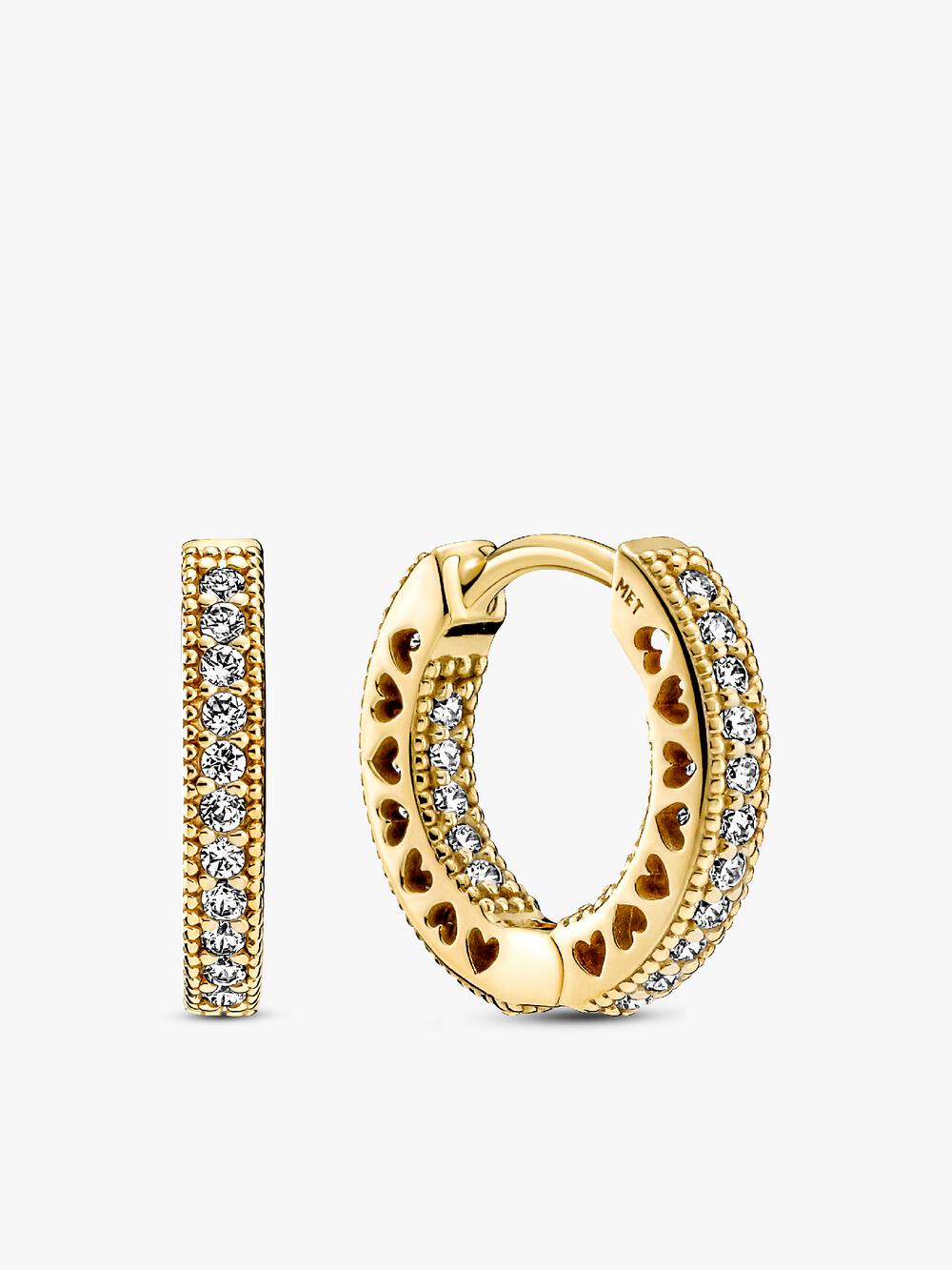 Pavé Heart Hoop Earrings Z8 55
