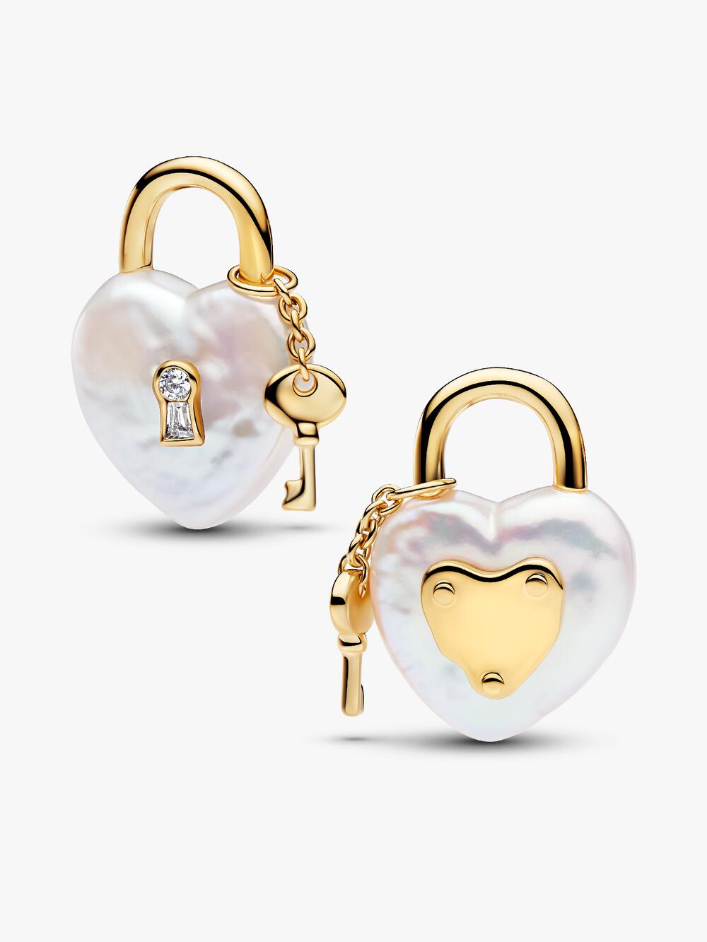 Treated Freshwater Cultured Baroque Pearl Padlock Dangle Charm Z6 92