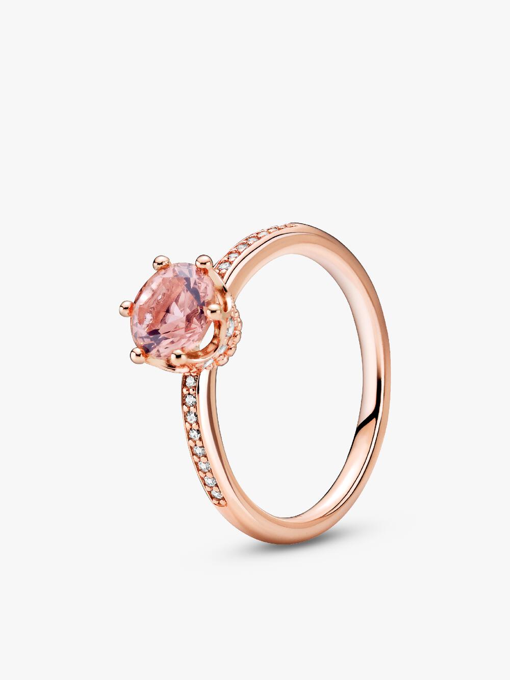 Clear Sparkling Crown Solitaire Ring I5 Be