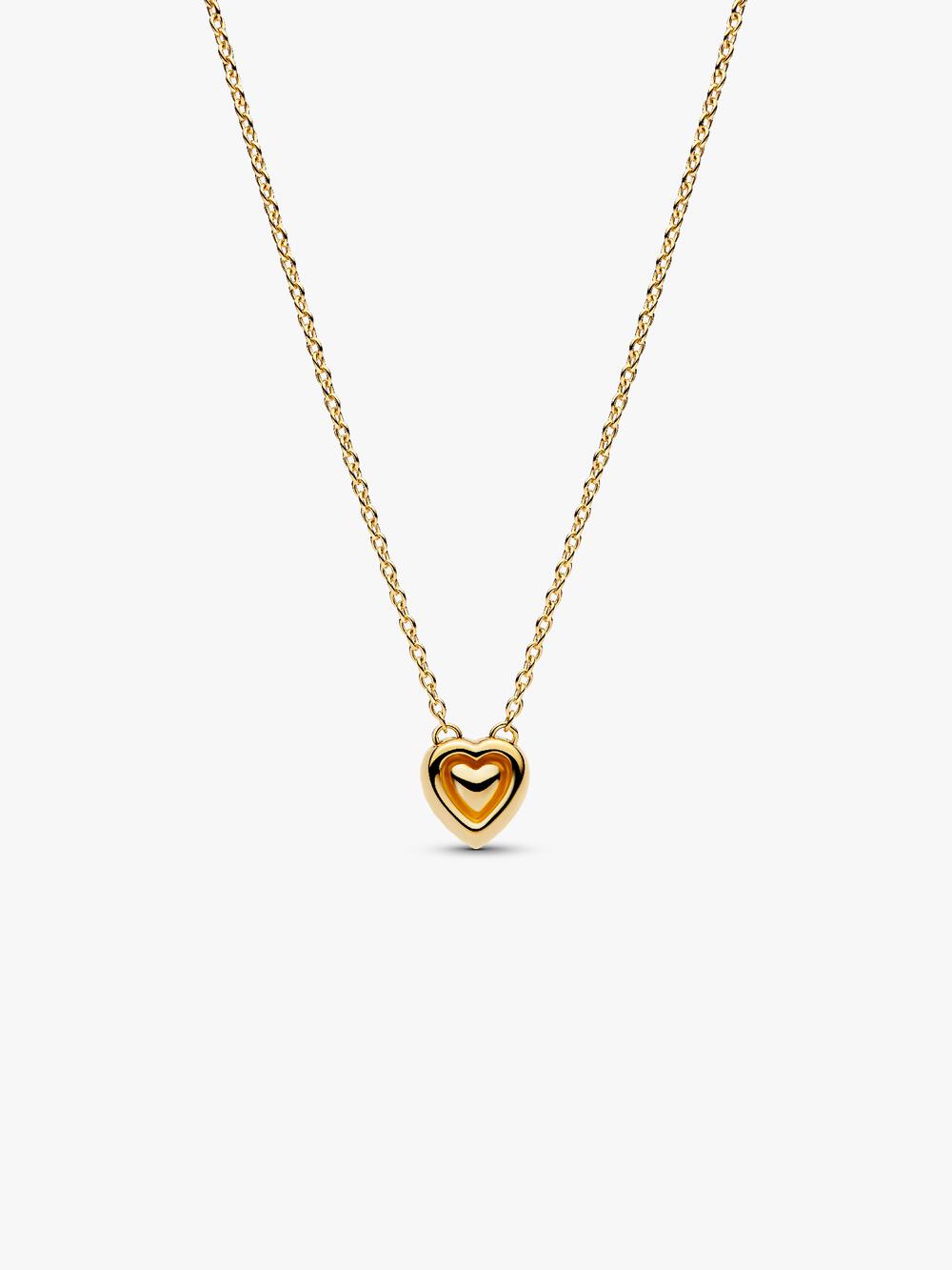 Engravable Heart Halo Collier Necklace L5 Za