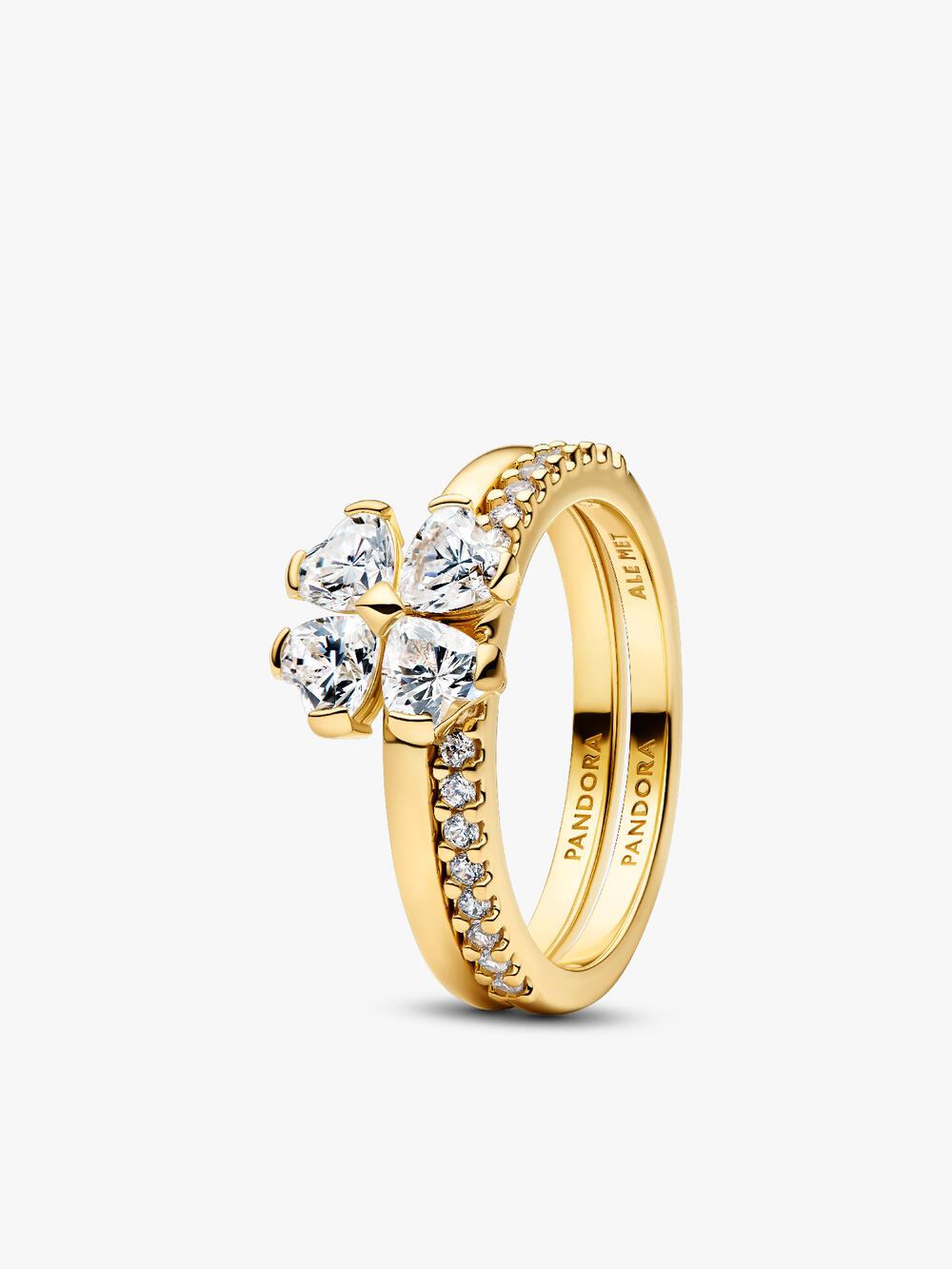 Double Heart Sparkling Ring P3 Kr
