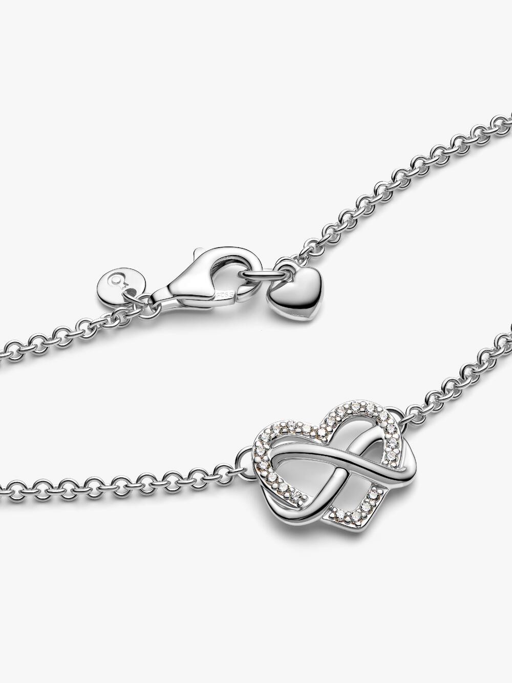 Sparkling Infinity Heart Collier Necklace S9 nR