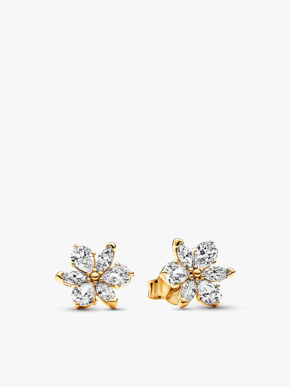 Round Pavé Halo Stud Earrings U8 6X