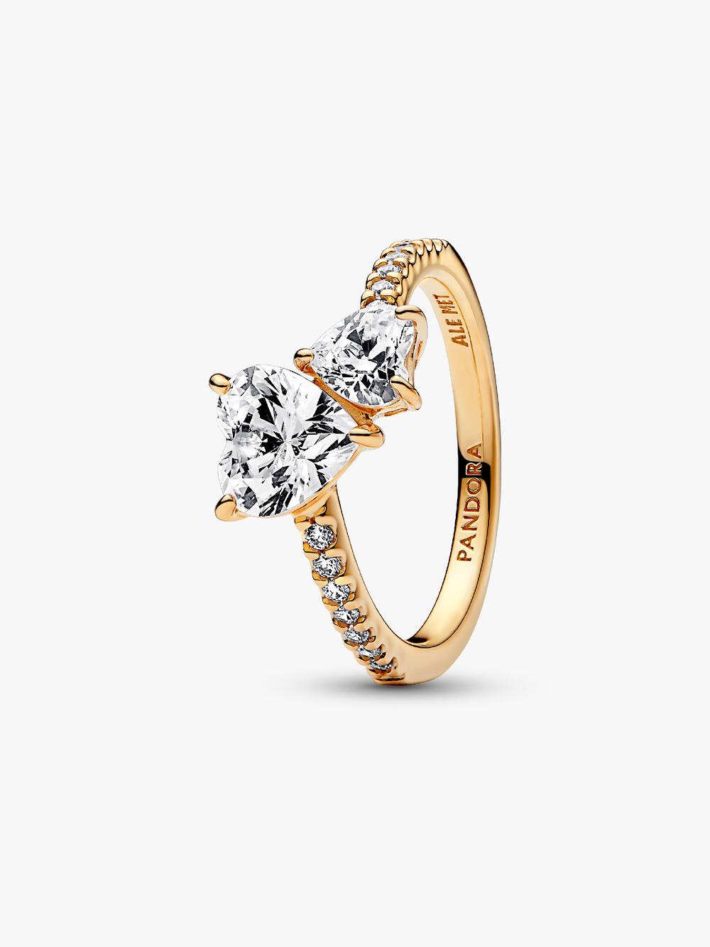 Double Heart Sparkling Ring P3 Kr