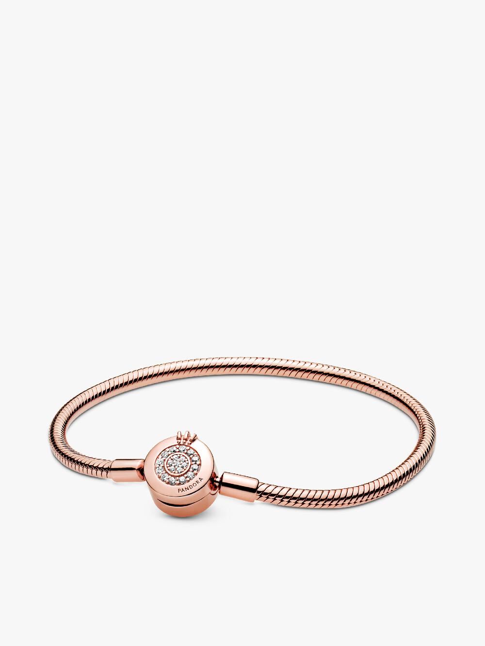 Moments Heart T-Bar Snake Chain Bracelet E8 QE