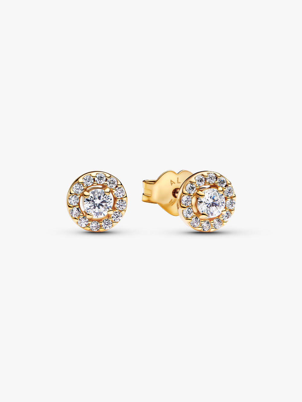 Round Pavé Halo Stud Earrings U8 6X