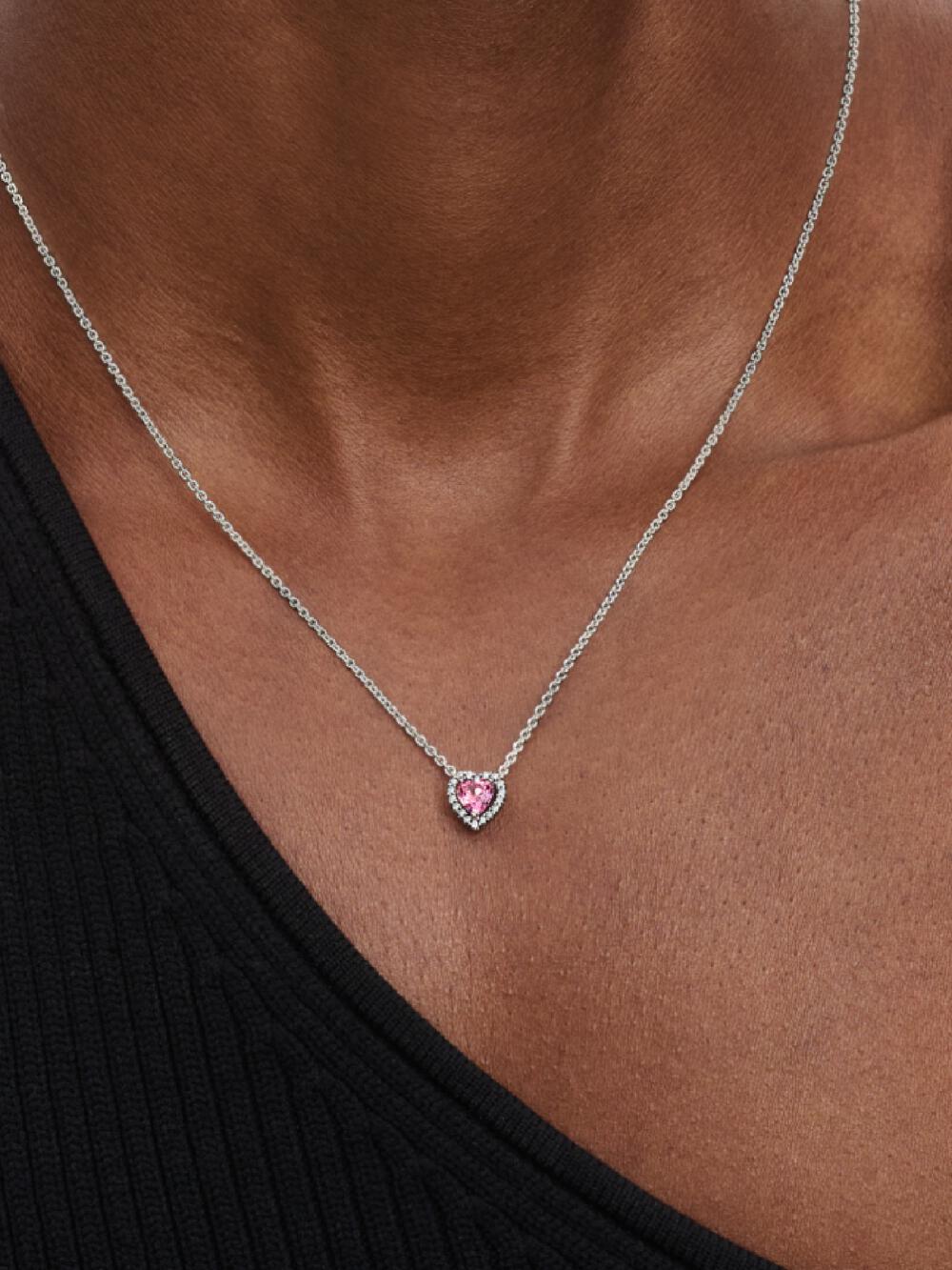 Pink Elevated Heart Necklace G4 3S