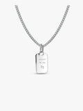 Engravable Rectangle Tag Pendant Necklace Set W9 V7