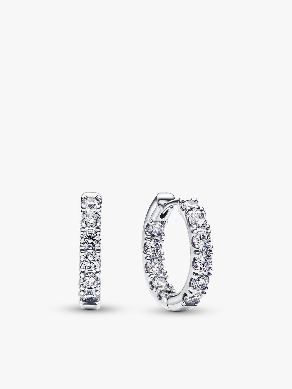 Pavé Heart Hoop Earrings Z8 55