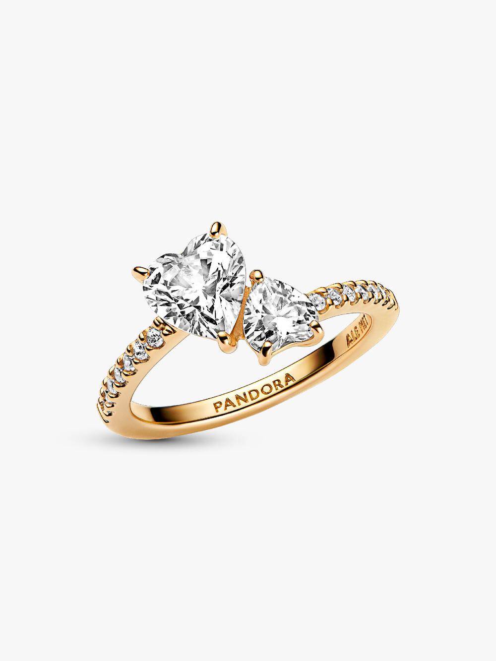 Double Heart Sparkling Ring P3 Kr