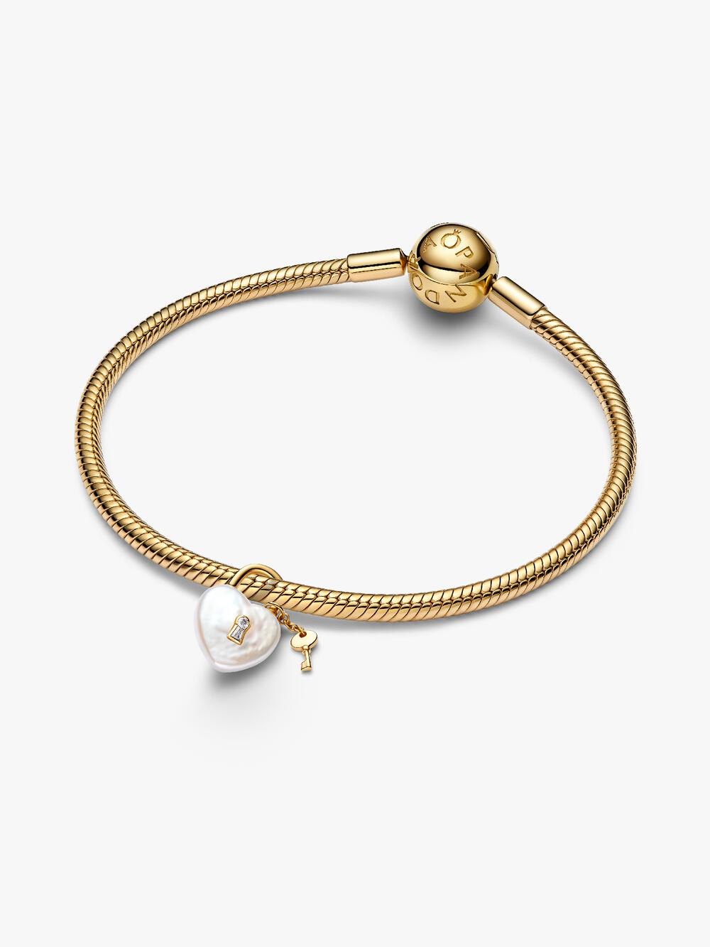 Treated Freshwater Cultured Baroque Pearl Padlock Dangle Charm Z6 92