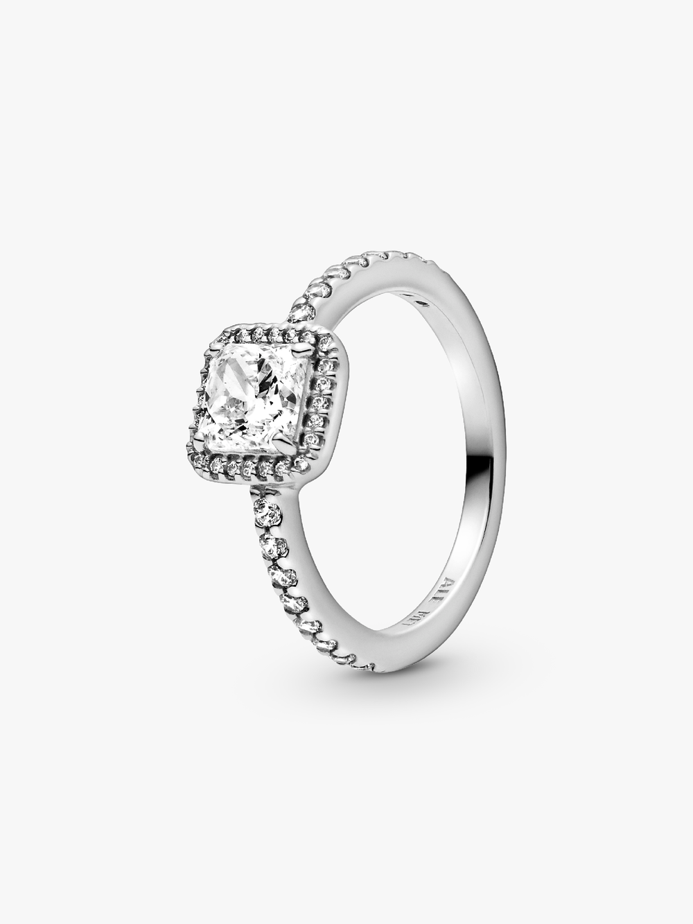 Square Sparkle Halo Ring K5 bx