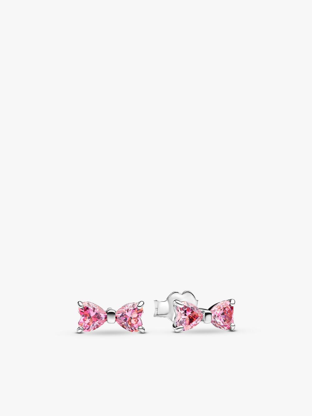 Elevated Pink Heart Stud Earrings Z0 8S