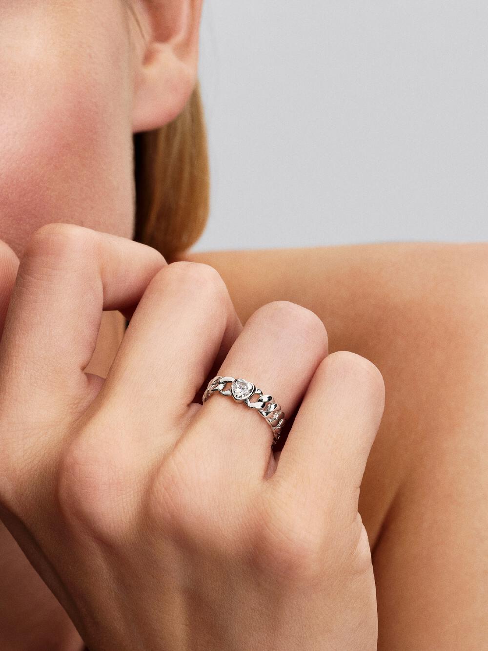 Heart Cuban Chain Ring T4 1Q