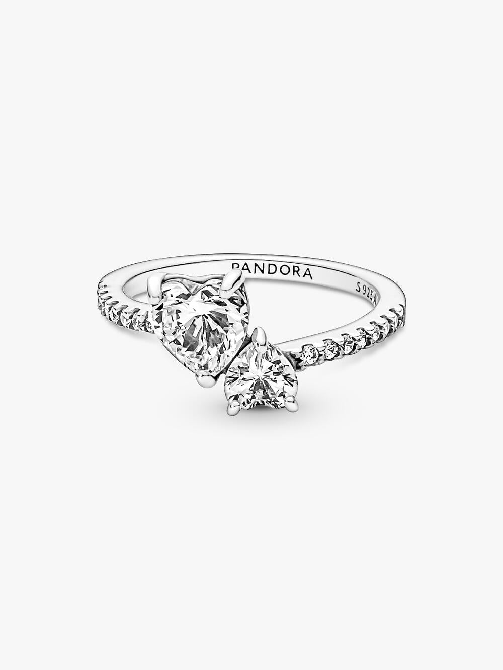 Double Heart Sparkling Ring A7 hC