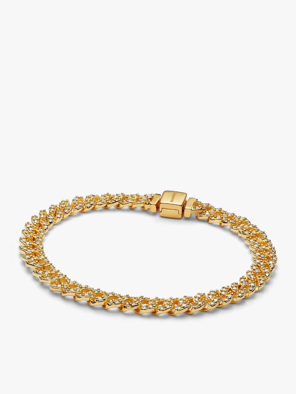 Two-tone Pavé Cuban Chain Bracelet T9 PQ