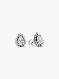 Sparkling Pear Halo Stud Earrings K8 ZR