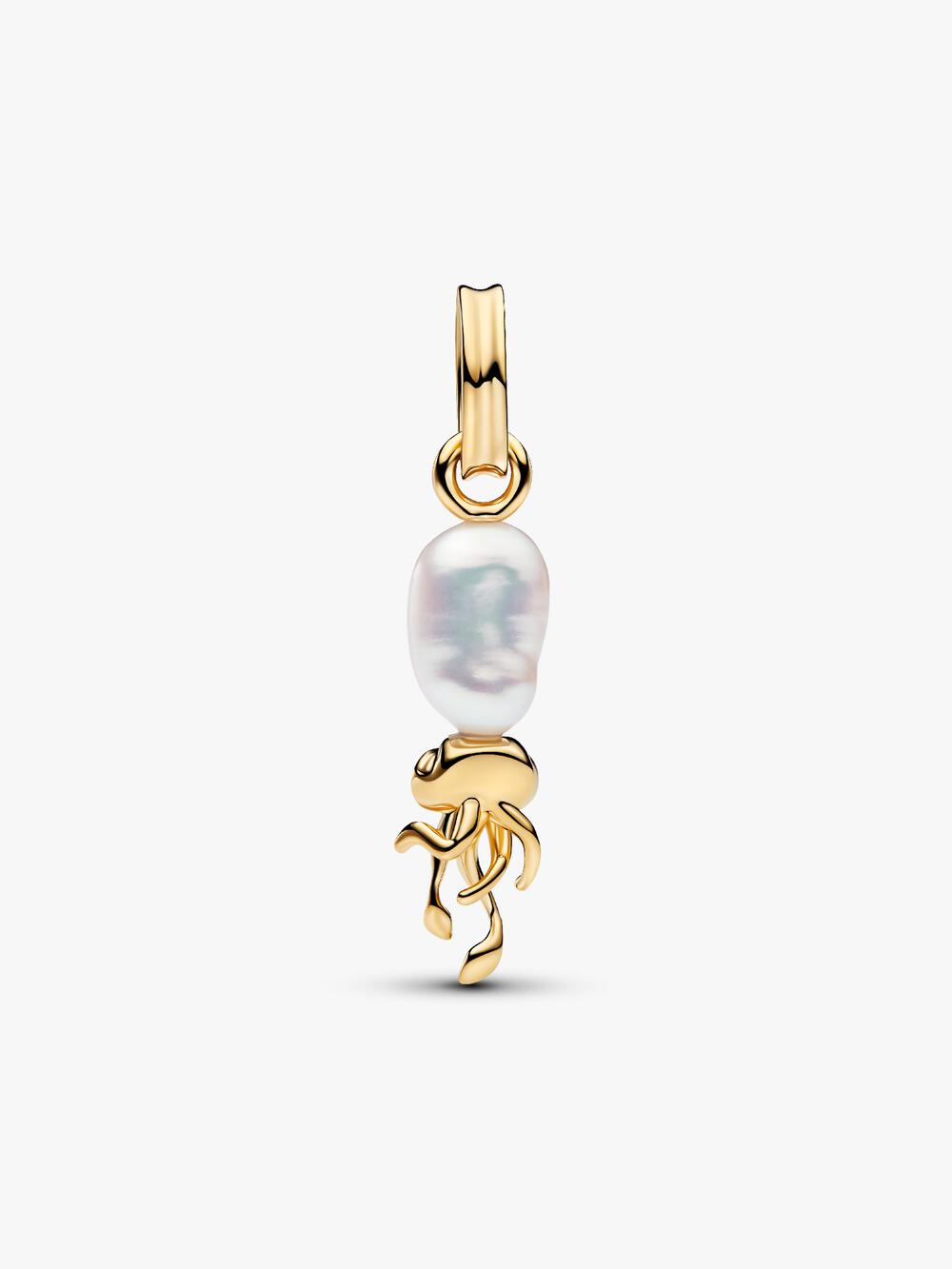 Treated Freshwater Cultured Baroque Pearl Squid Dangle Charm H2 AU