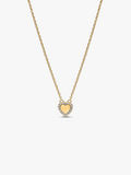 Engravable Heart Halo Collier Necklace L5 Za