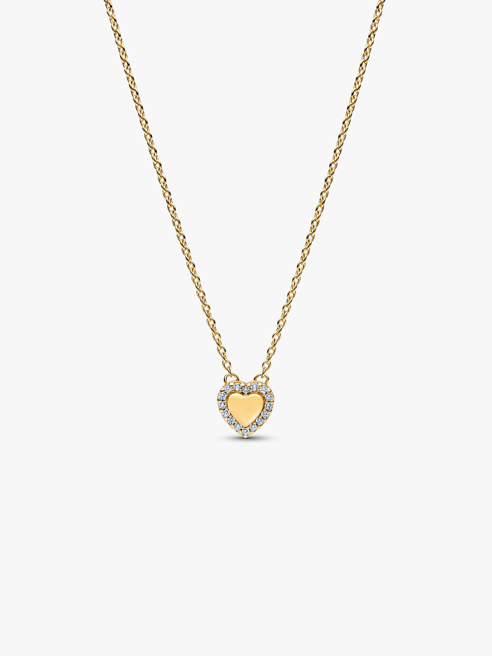 Engravable Heart Halo Collier Necklace L5 Za