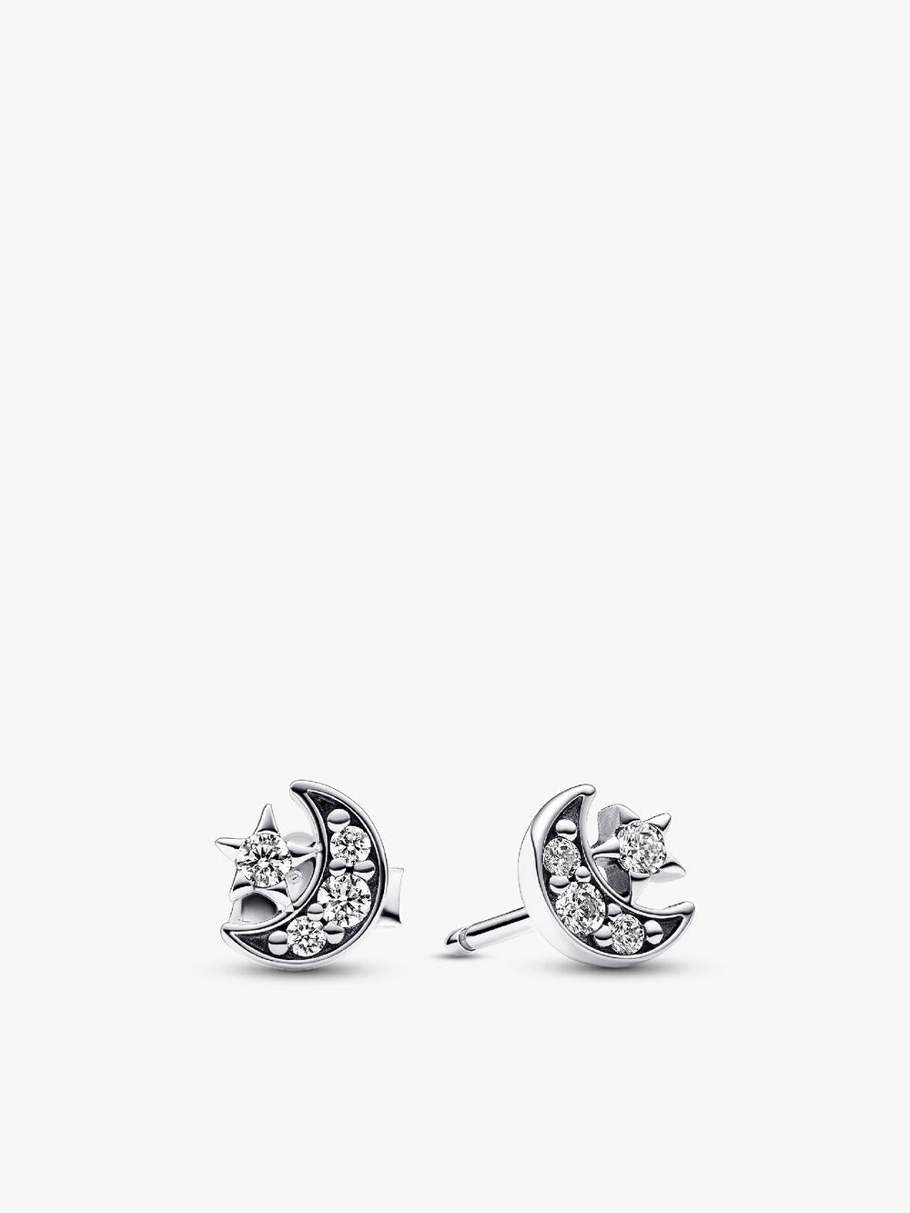 Sparkling Moon Stud Earrings H0 G9