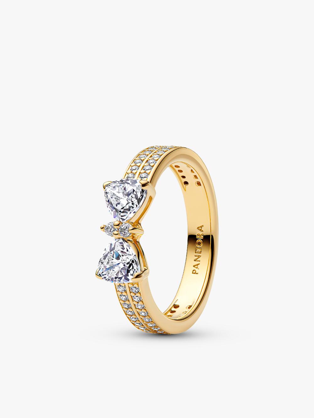 Double Heart Sparkling Ring P3 Kr