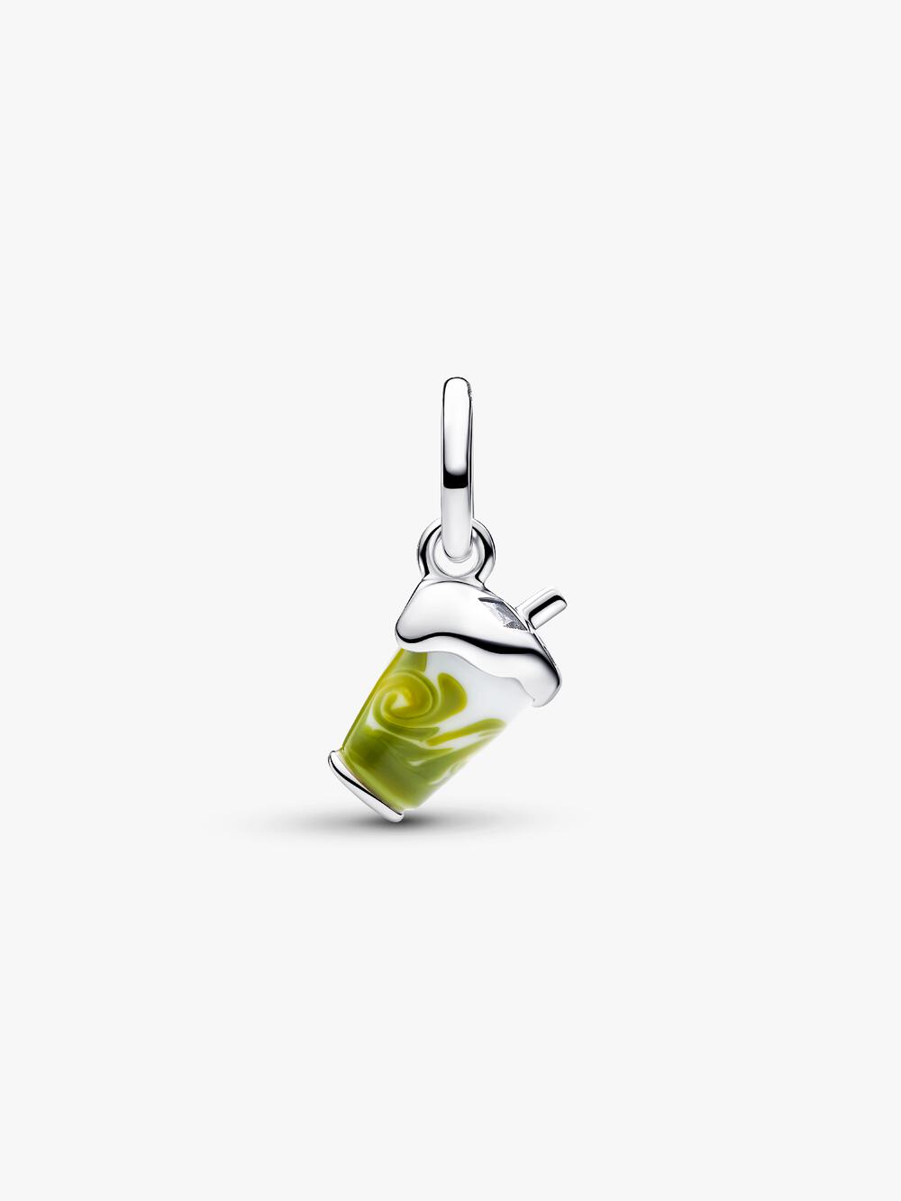 Iced Matcha Latte Murano Glass Dangle Charm Y6 Ab