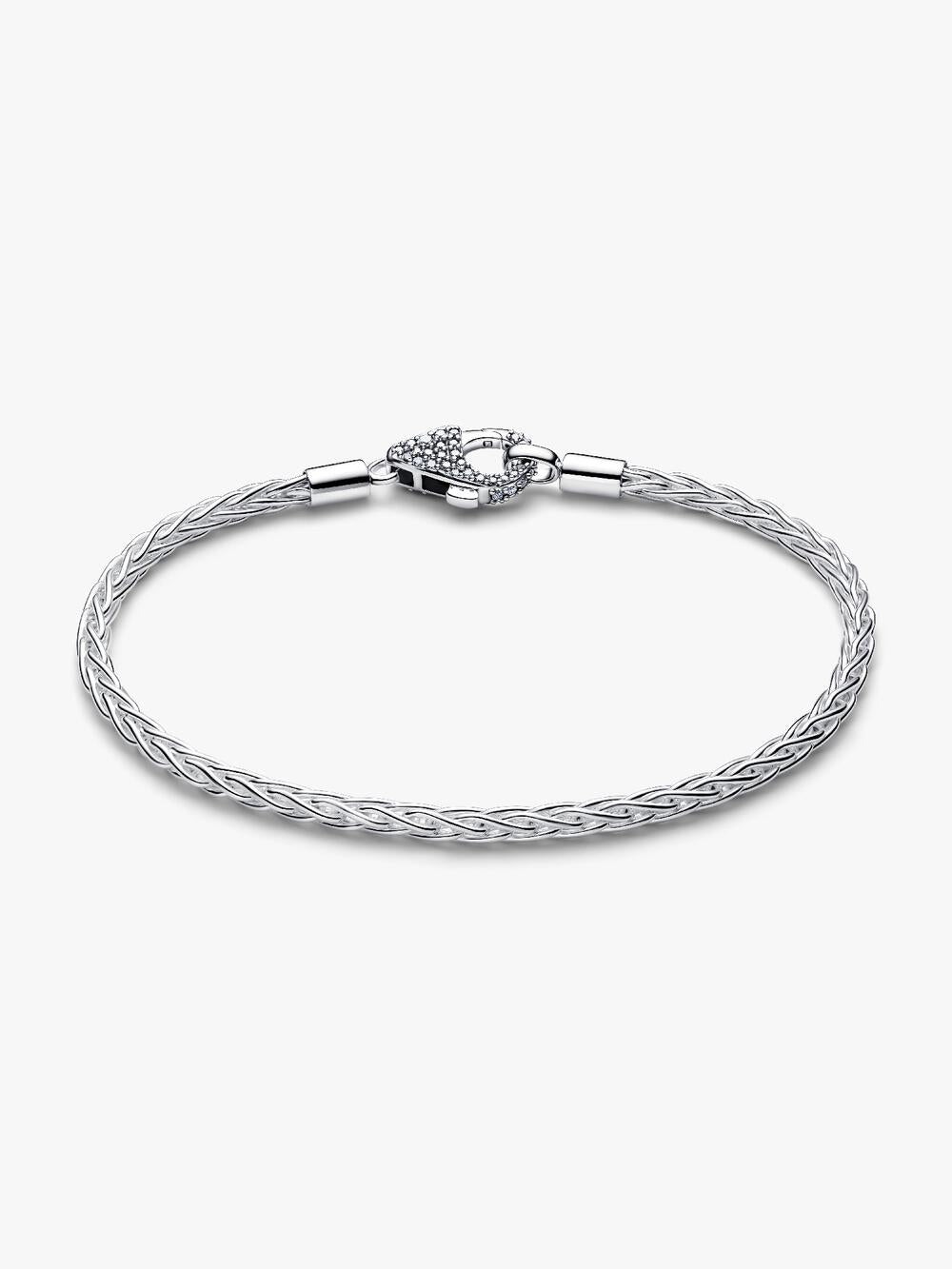 Pavé Clasp Foxtail Chain Charm Bracelet B8 Xk