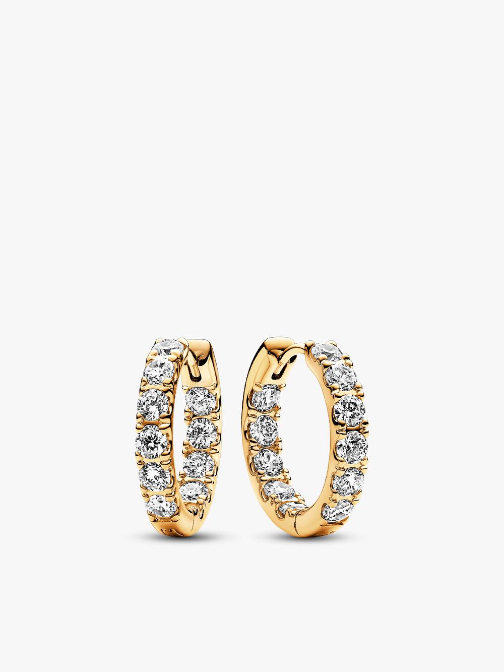 Round Pavé Halo Stud Earrings U8 6X