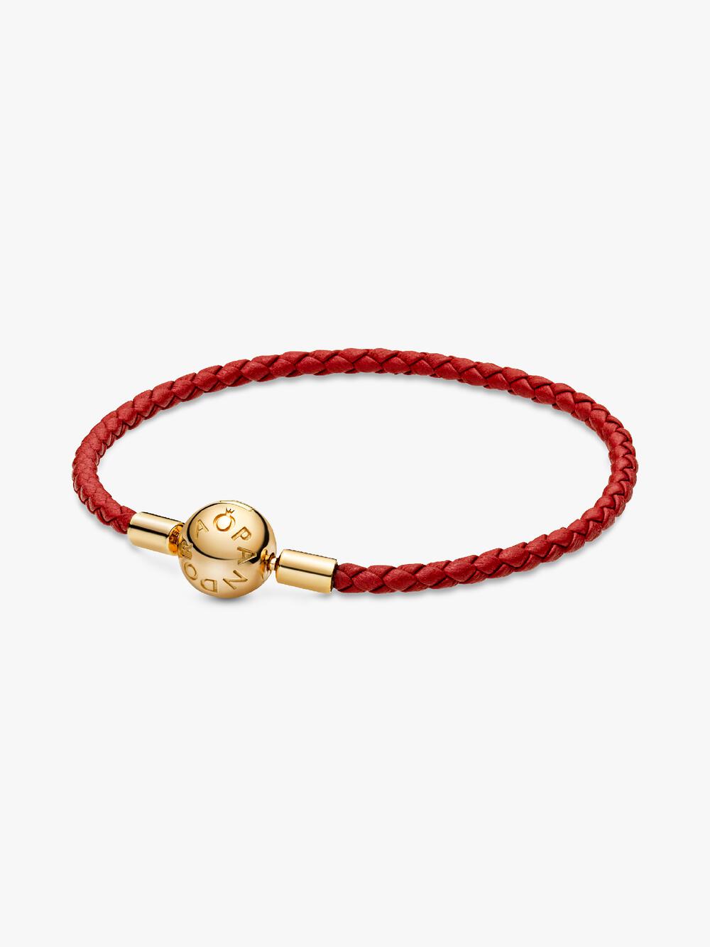 Moments Red Woven Leather Bracelet O6 ro