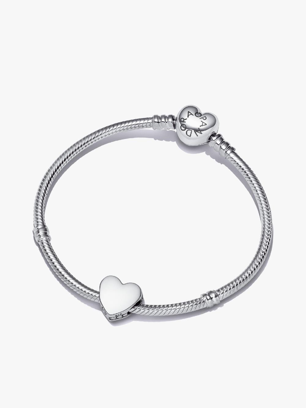 Engravable Heart Tag Dangle Charm Bracelet Set T7 5u