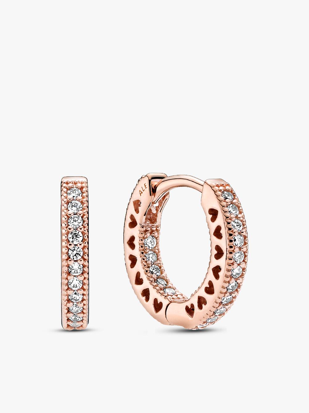 Pavé Heart Hoop Earrings Z8 55