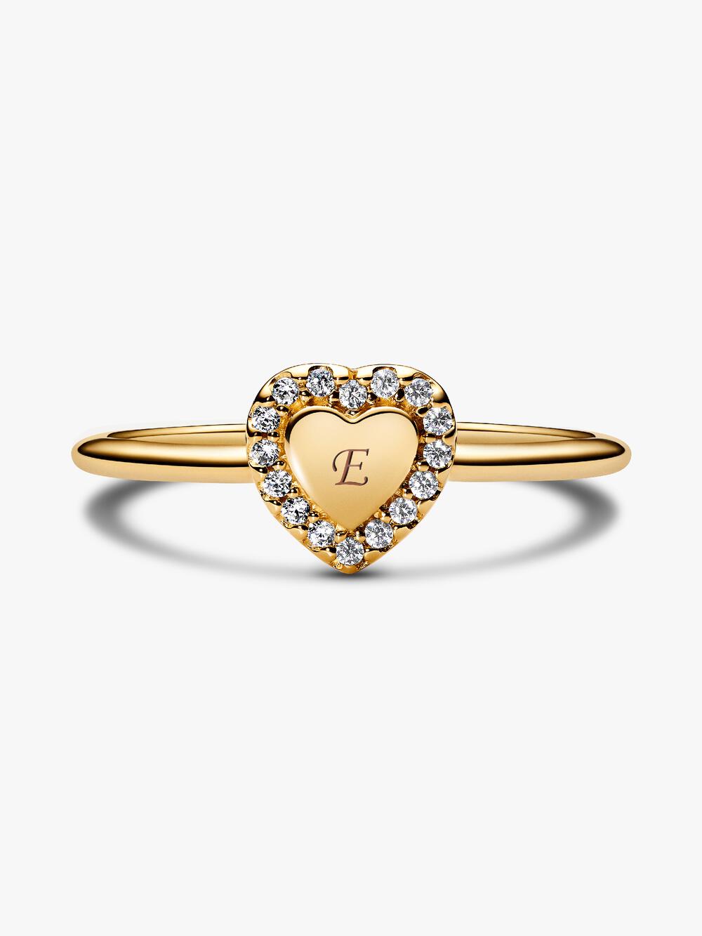 Engravable Heart Halo Ring Z8 I8
