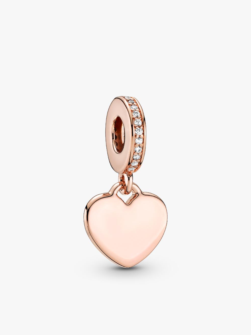 Engravable Heart Tag Dangle Charm Bracelet Set T7 5u