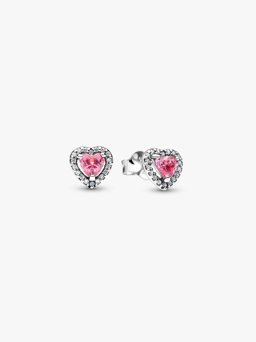 Elevated Pink Heart Stud Earrings Z0 8S