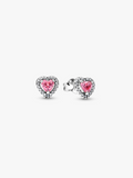 Elevated Pink Heart Stud Earrings Z0 8S