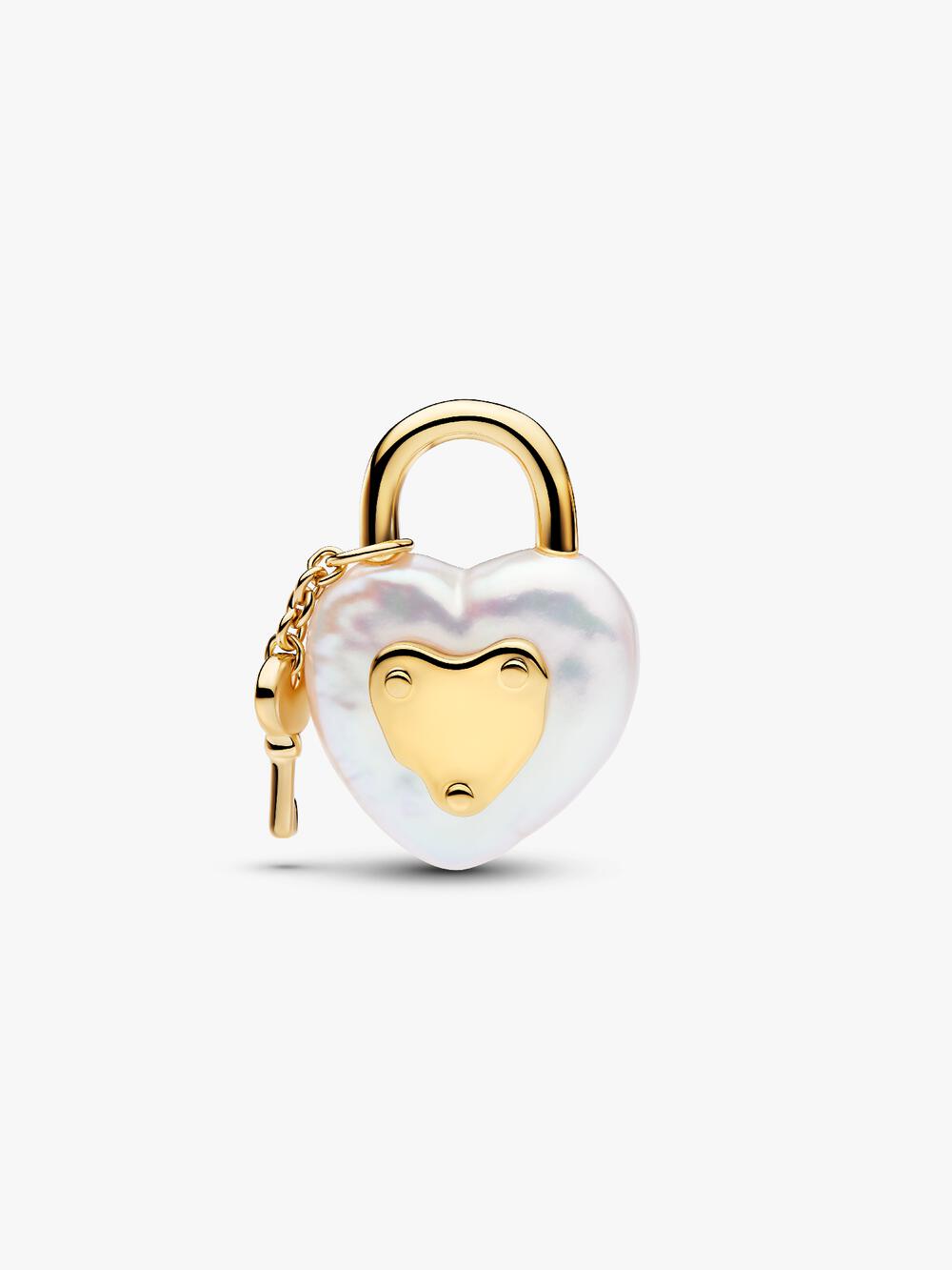 Treated Freshwater Cultured Baroque Pearl Padlock Dangle Charm Z6 92