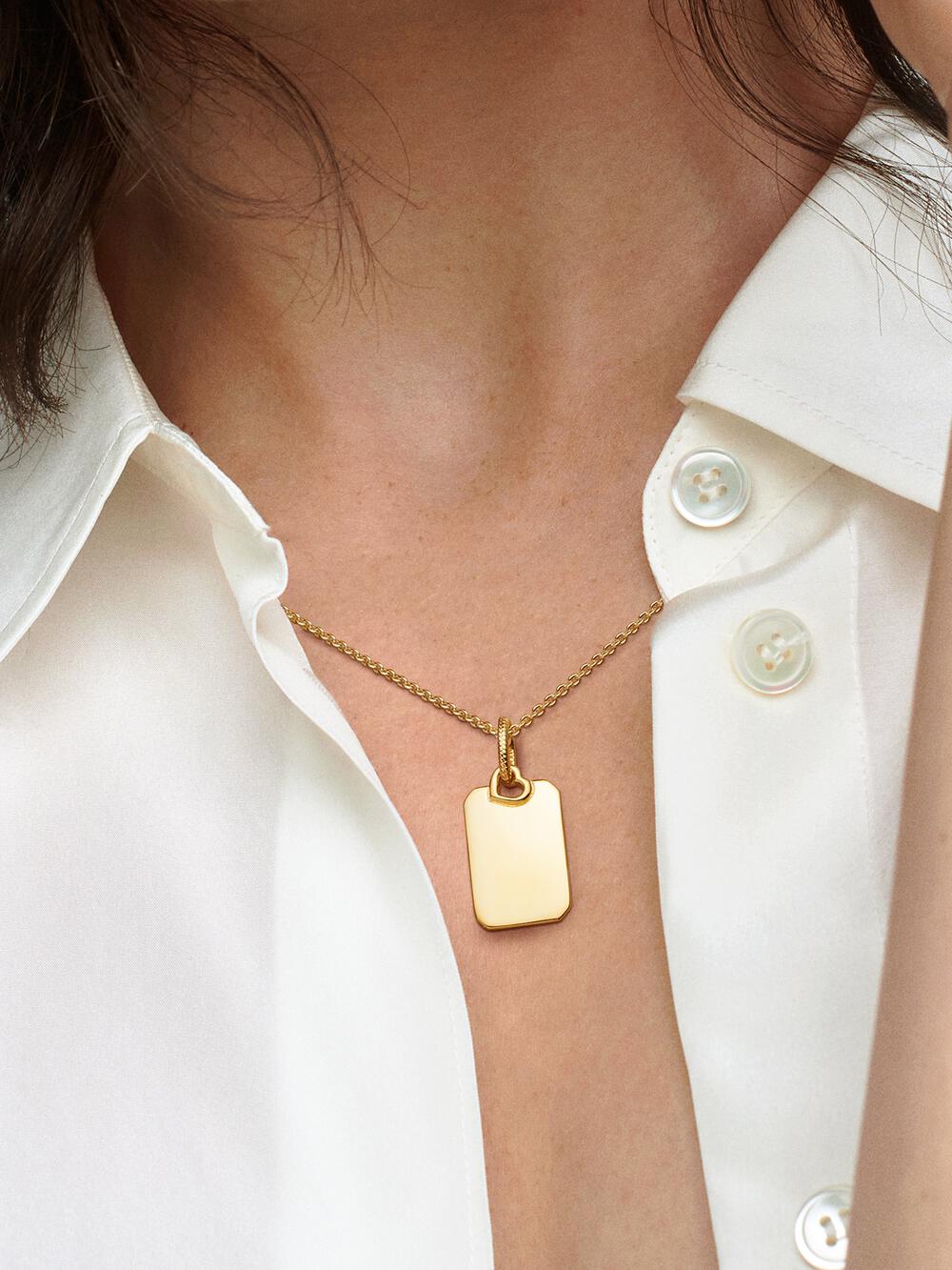 Engravable Rectangle Tag Pendant U5 Cs