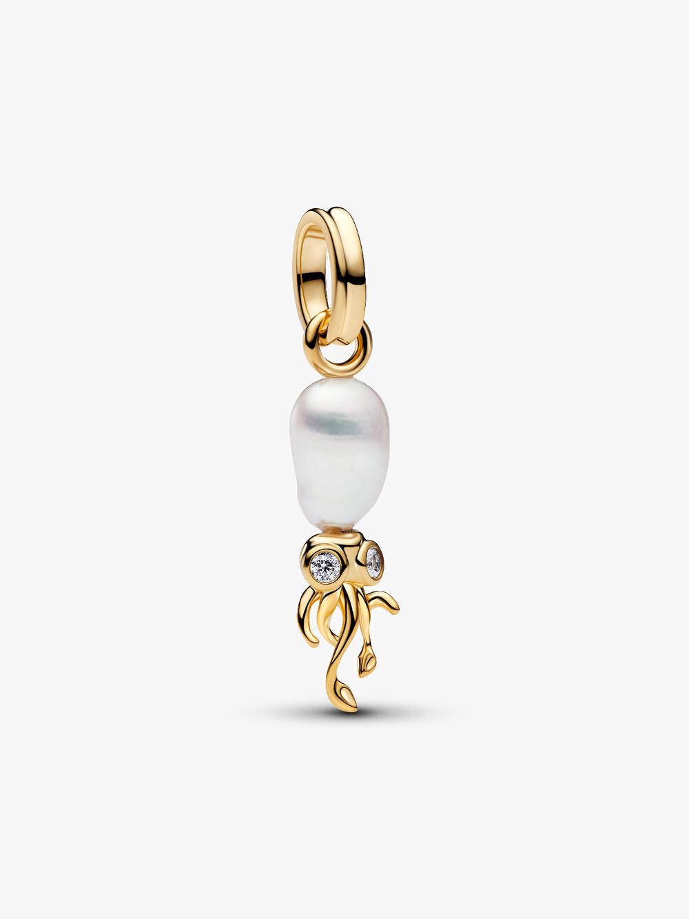 Treated Freshwater Cultured Baroque Pearl Squid Dangle Charm H2 AU