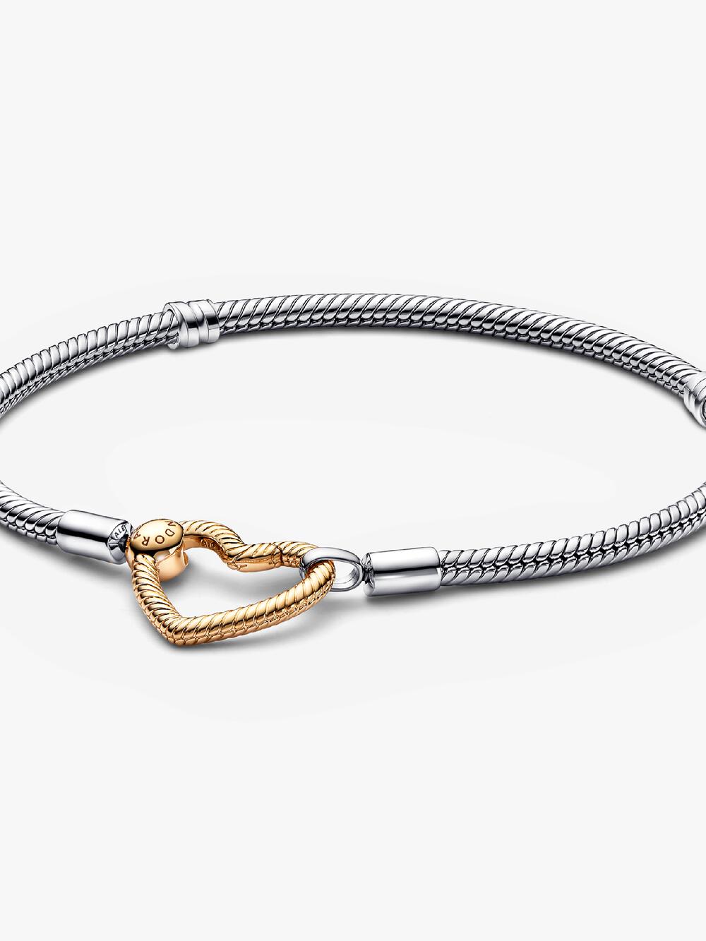 Moments Heart Closure Snake Chain Bracelet T2 vY