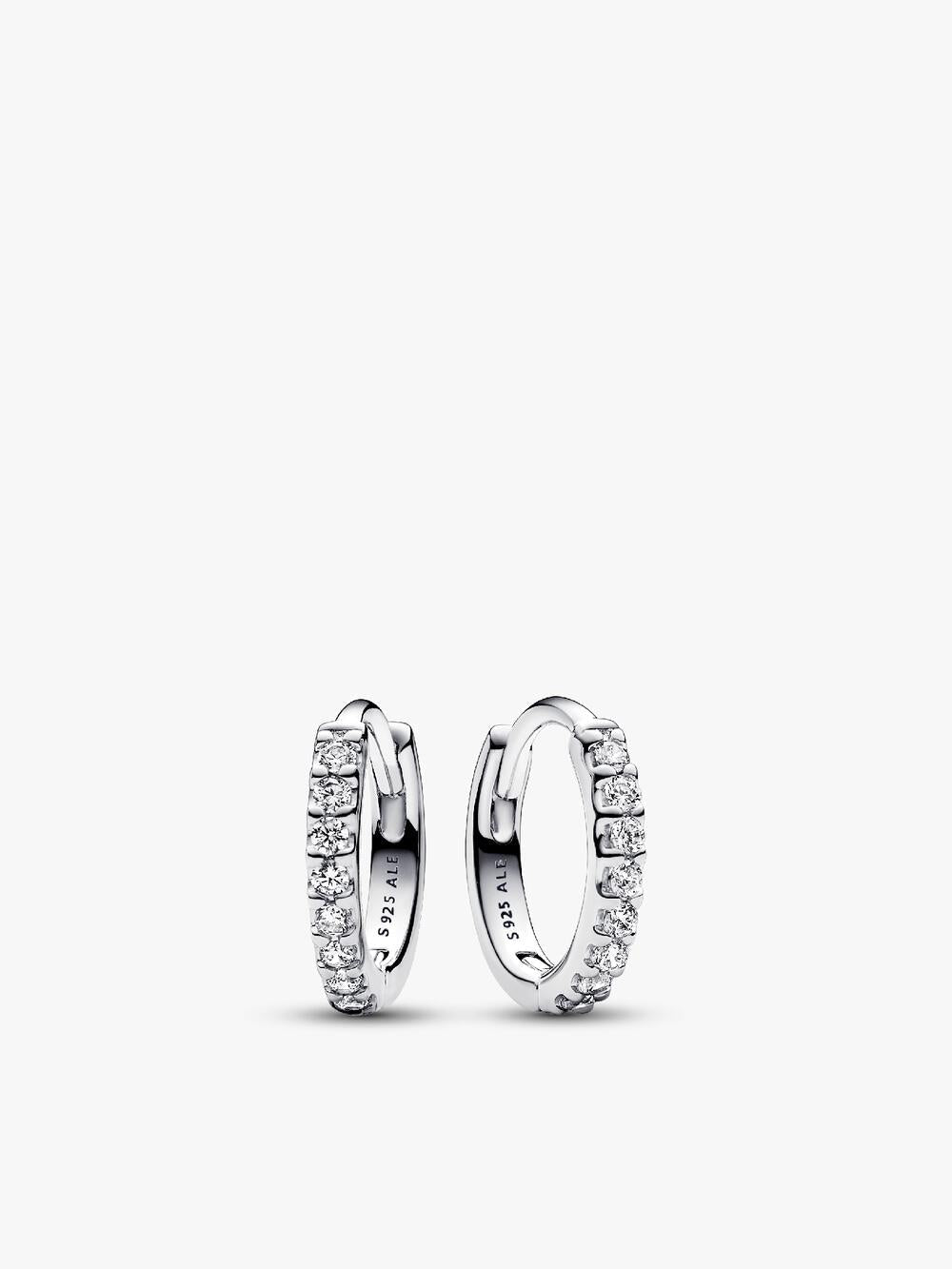 Pavé Heart Hoop Earrings Z8 55