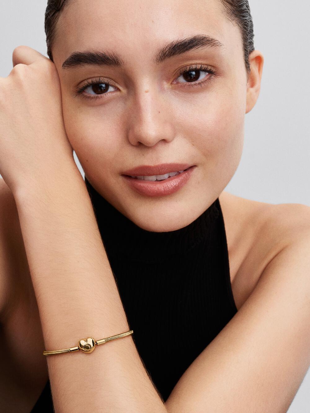 Heart Clasp Snake Chain Bracelet R9 ZN
