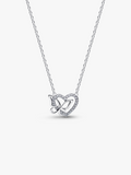 Entwined Heart & Butterfly Pendant Necklace S8 Qb