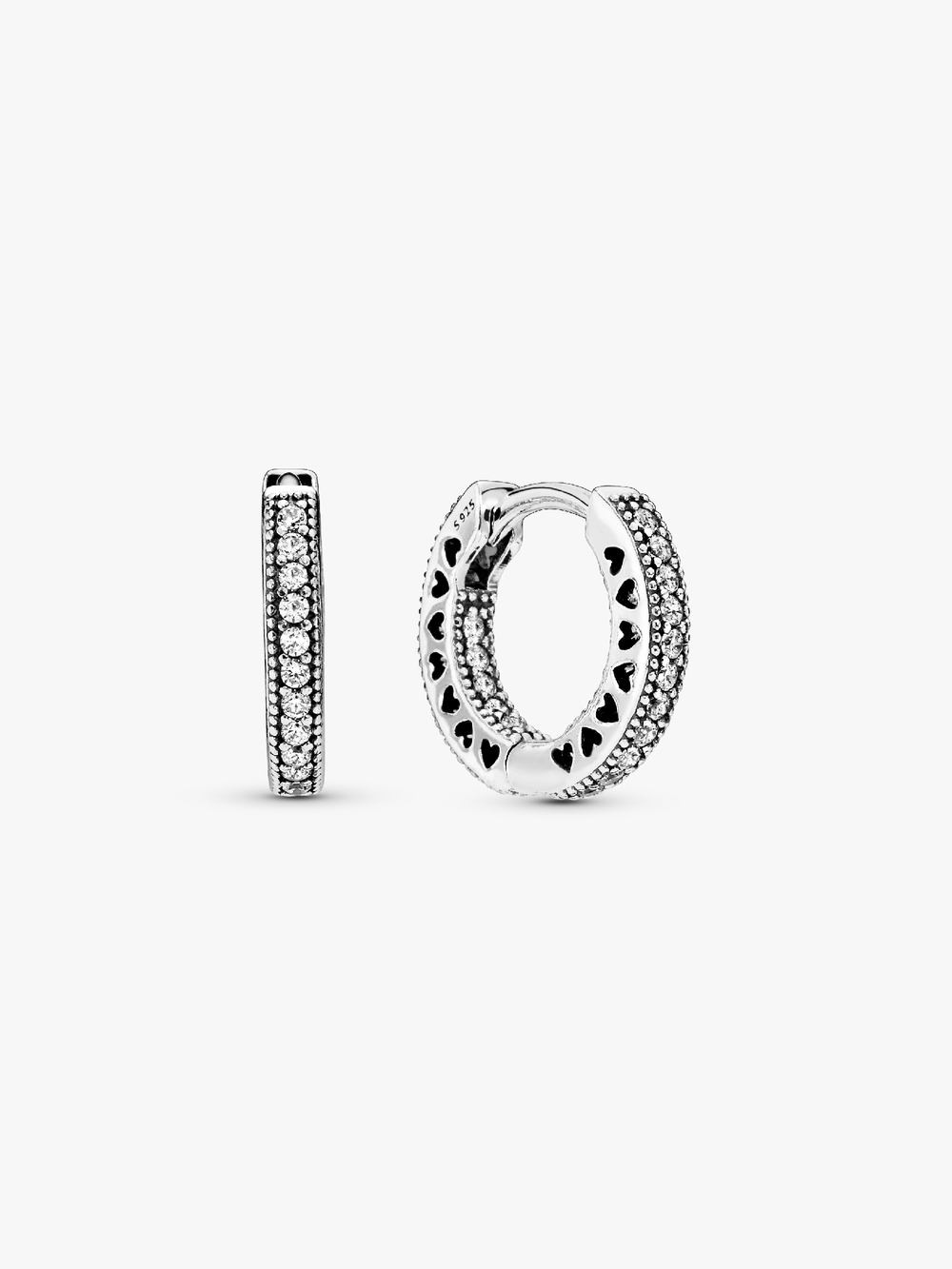 Pavé Heart Hoop Earrings Z8 55