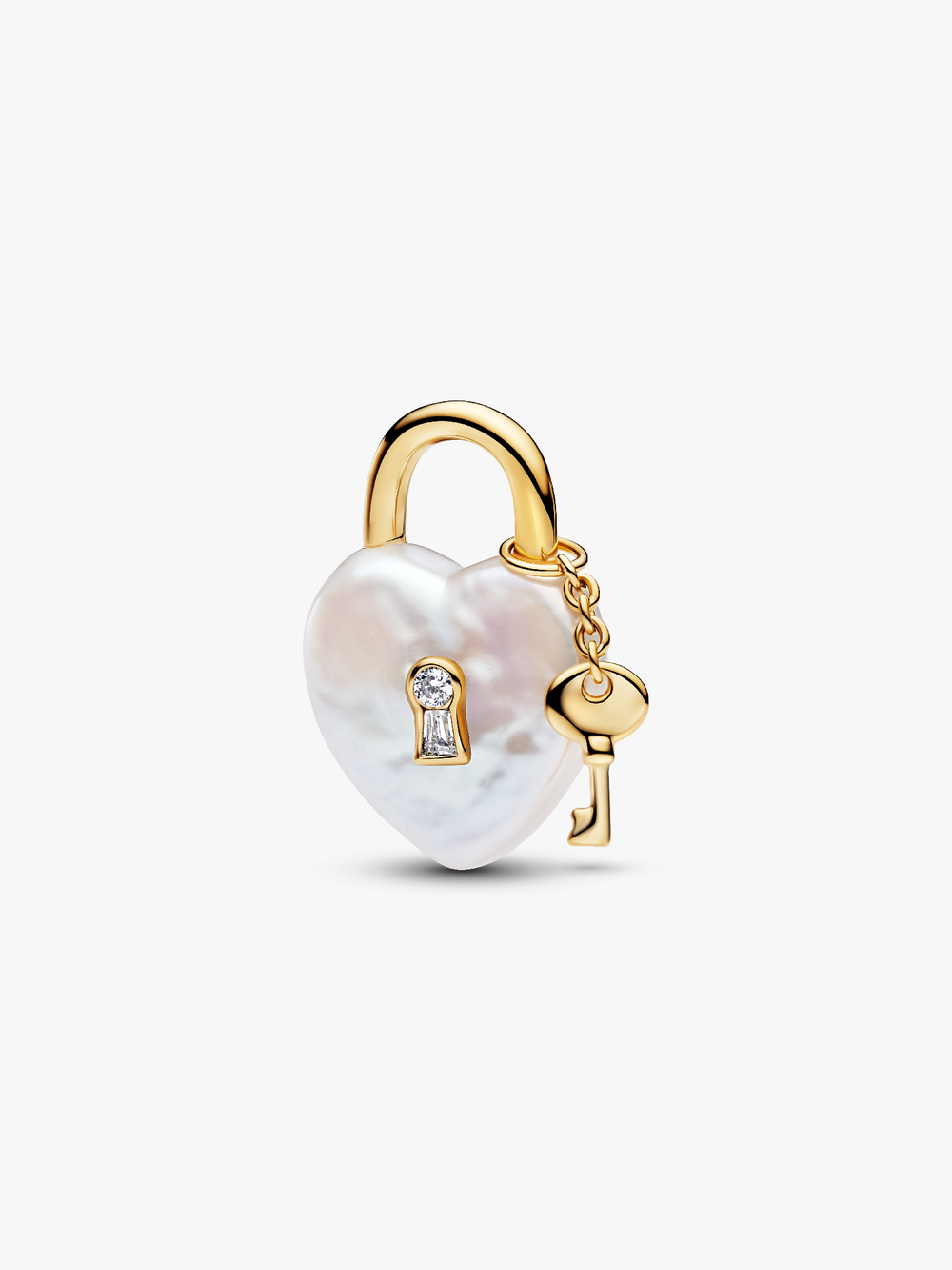 Treated Freshwater Cultured Baroque Pearl Padlock Dangle Charm Z6 92