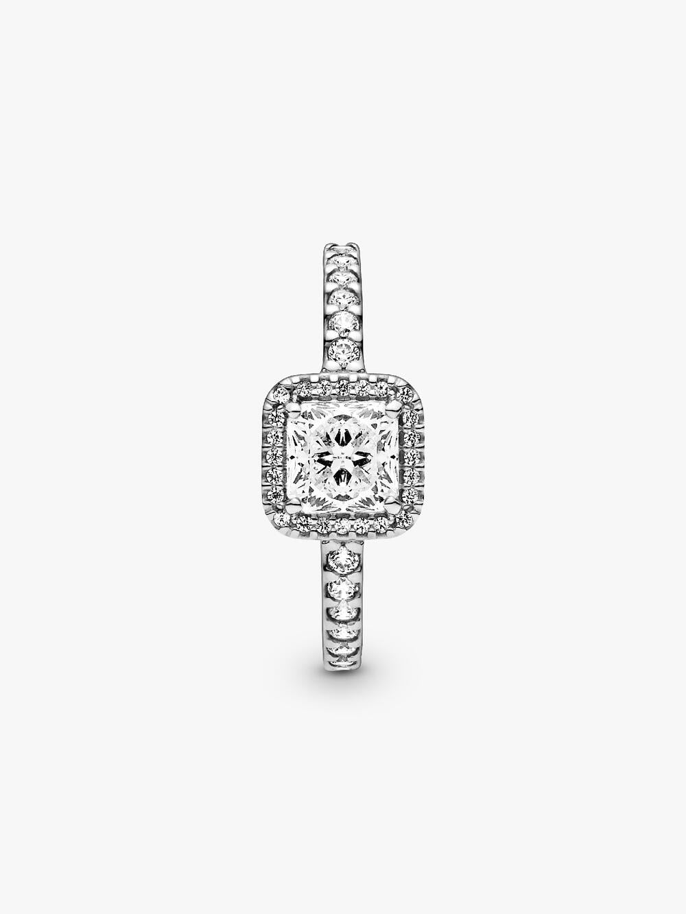 Square Sparkle Halo Ring K5 bx