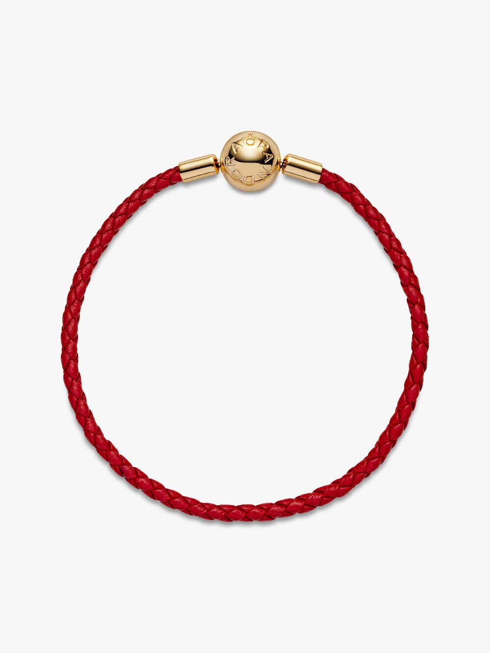 Moments Red Woven Leather Bracelet O6 ro