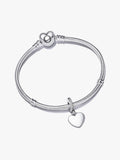 Engravable Heart Tag Dangle Charm Bracelet Set T7 5u