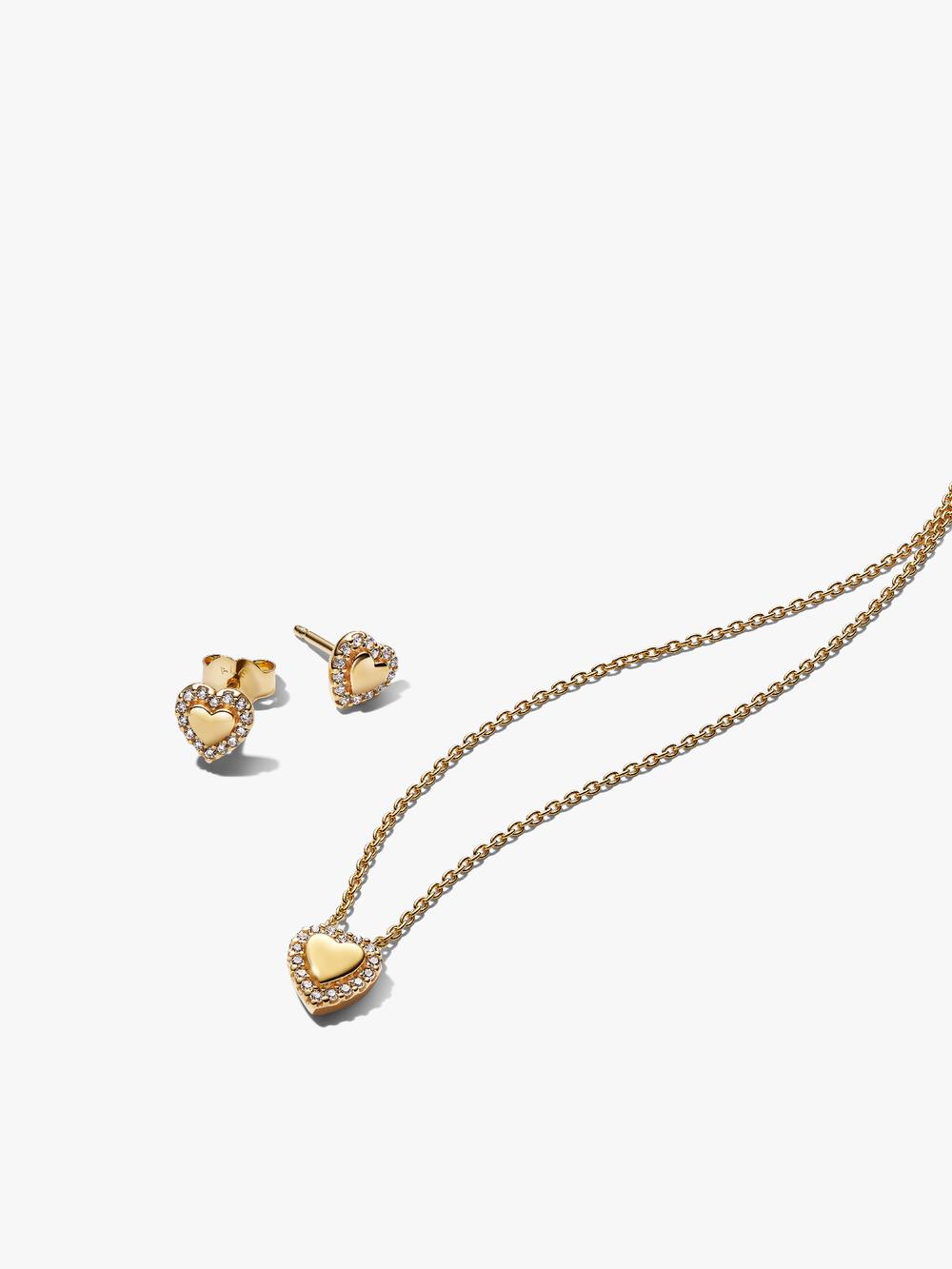 Engravable Heart Halo Collier Necklace L5 Za