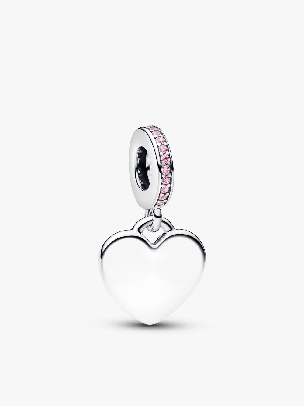 Double Heart Sparkling Ring A7 hC